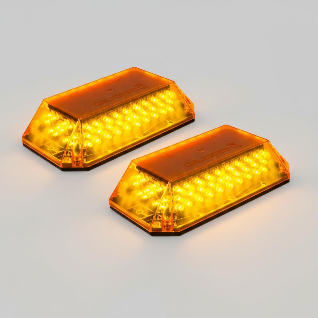 2 Giroflex Giroled Âmbar 12v Parafuso 6 Efeito Leds 4 Lados Carro Moto Guincho Plataforma Auto Socorro Emergência