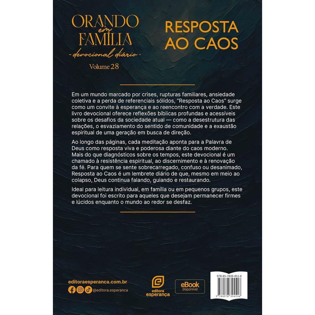 Devocional Diário Orando Em Família 2026 Grande Resposta Ao Caos