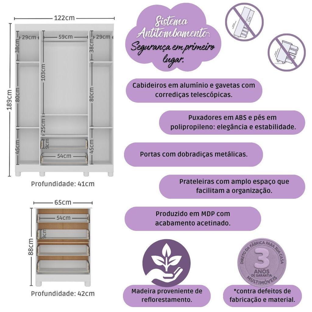Quarto De Bebê Completo Com Berço Americano 3 Em 1 Colchão Incluso Allegra Multimóveis