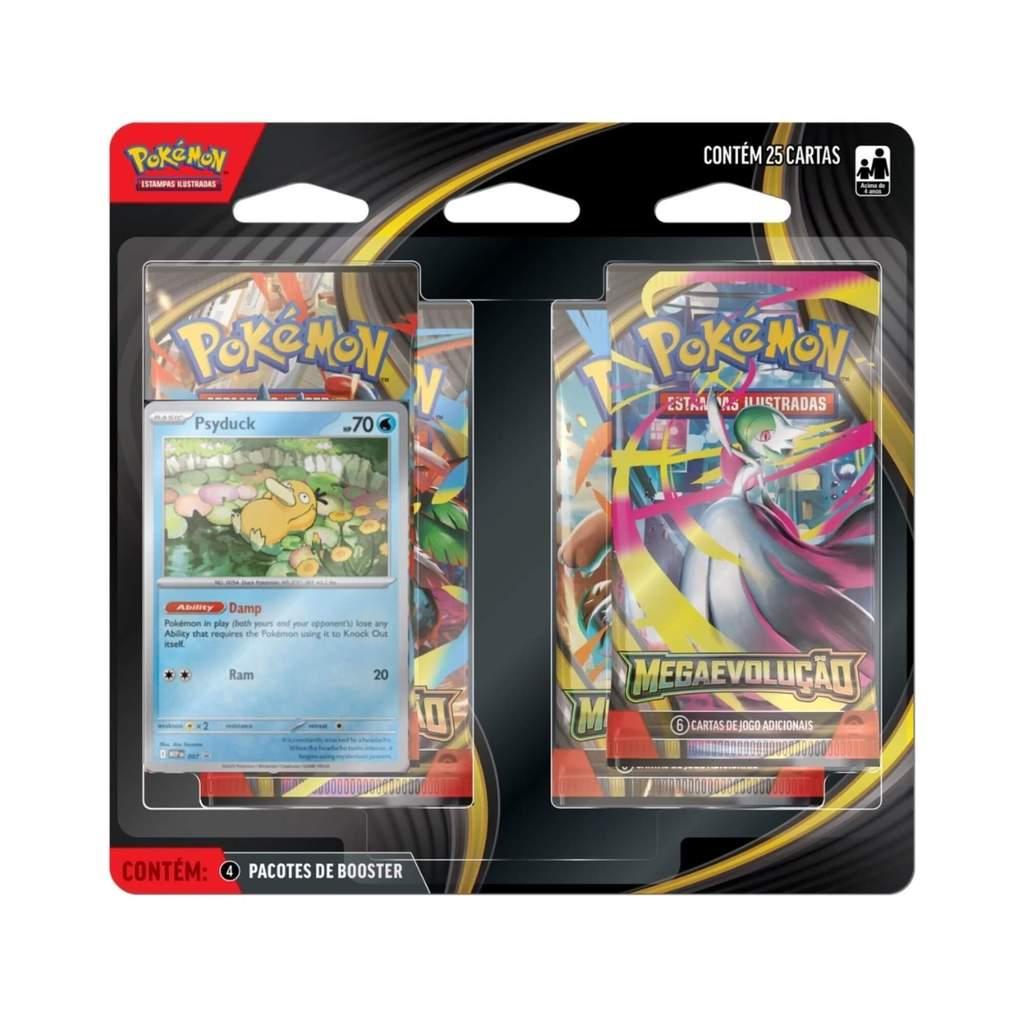 Pokemon Blister Quádruplo ME01 Mega Evolução Golduck E Psyduck Copag