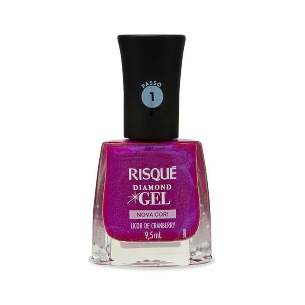 Esmalte Risqué Diamond Gel Licor De Cranberry Metálico