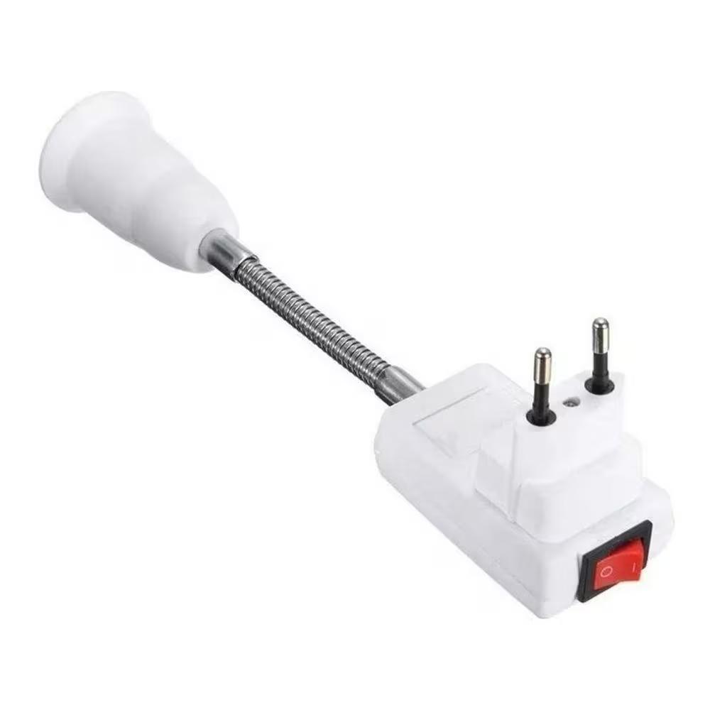 Soquete Flexível E27 Bestfer Adaptador Lâmpada Tomada Haste Top Branco