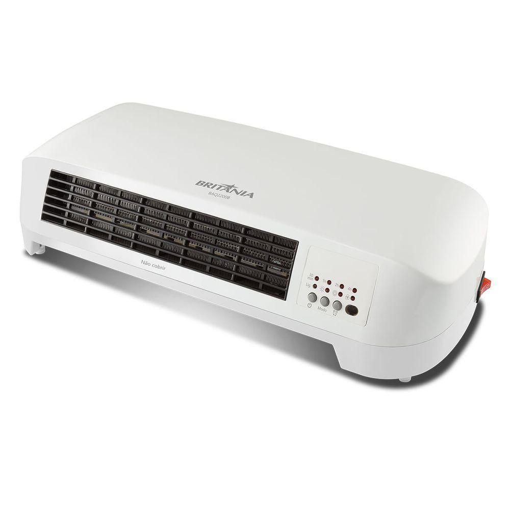 Aquecedor De Parede Britânia 2 Em 1 Com Timer Baq2200b 110V