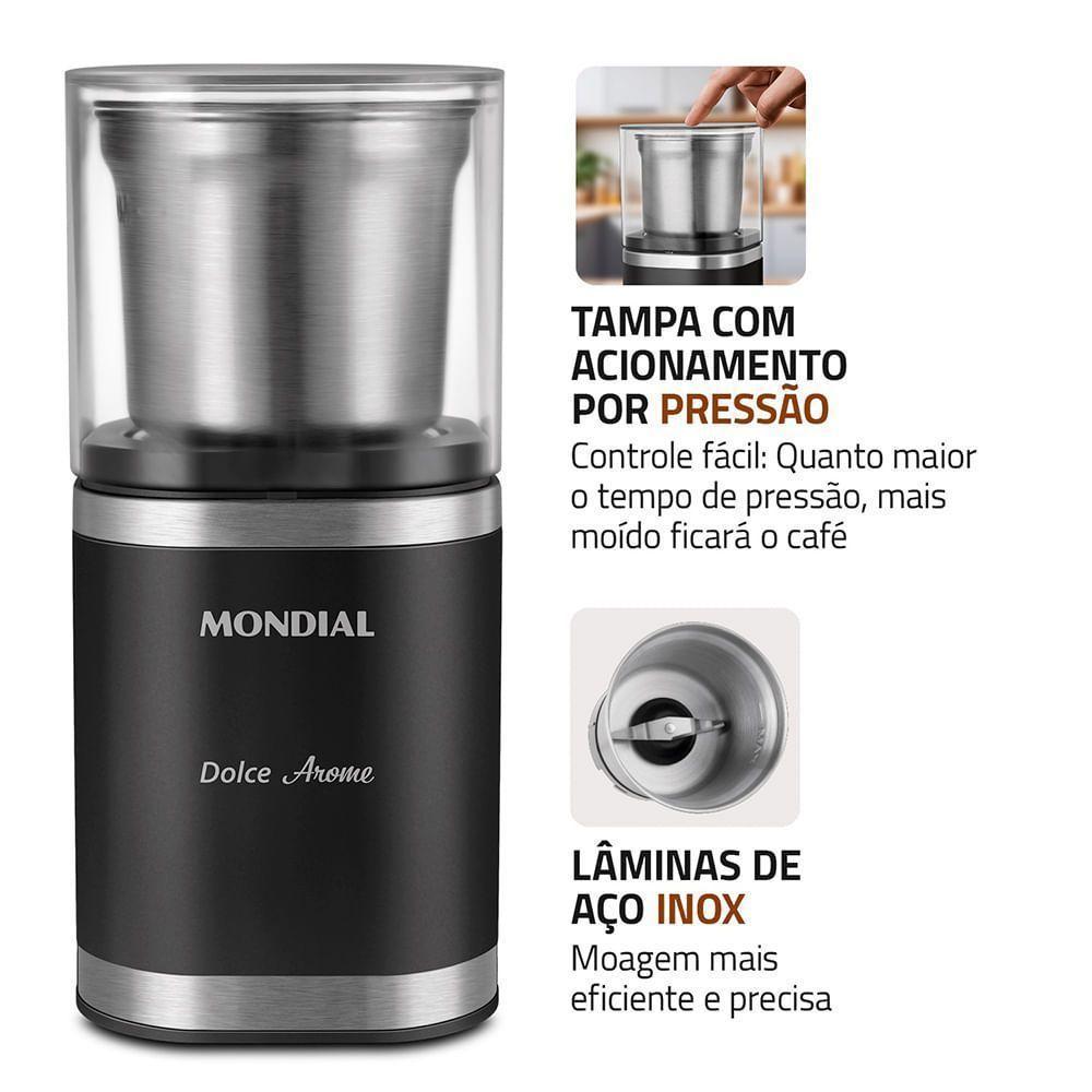Moedor De Café Dolce Arome Mondial Preto/inox 180W Mcf-01-bi 220V
