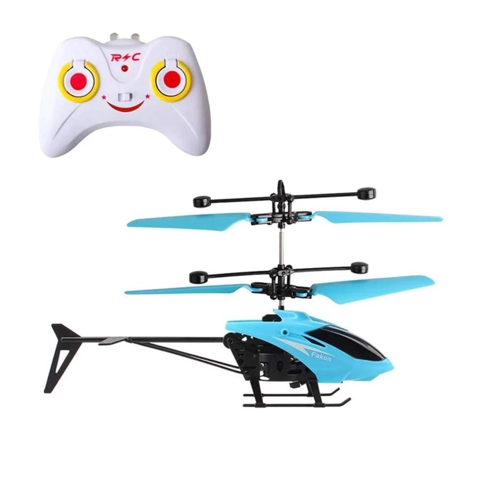 Brinquedo Infantil Helicóptero Remoto Sensor Na Cor Azul Zippy Toys