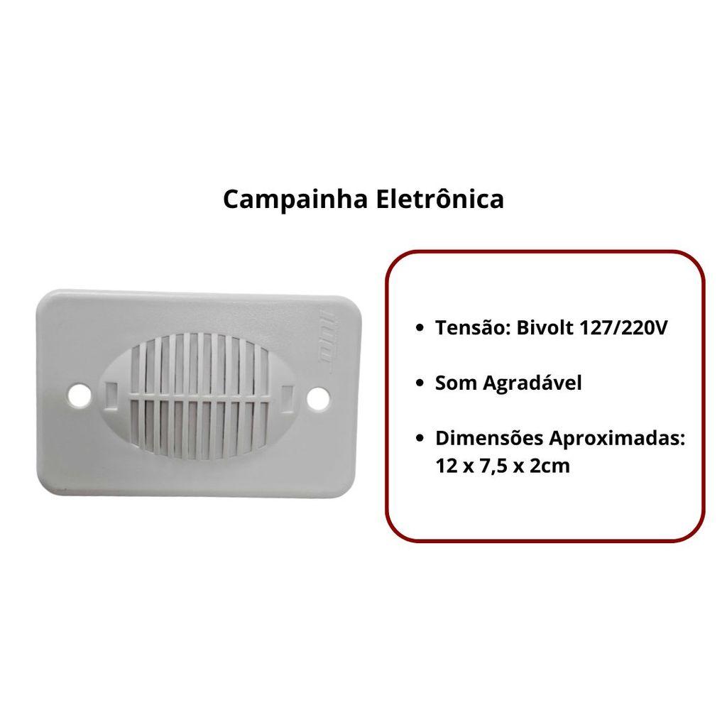 Campainha Eletrônica De Embutir Para Caixa Padrão 4x2 Bivolt Dni