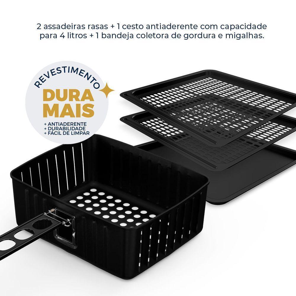 Air Fryer Oven Britânia 12L 4 Em 1 1800w 110V