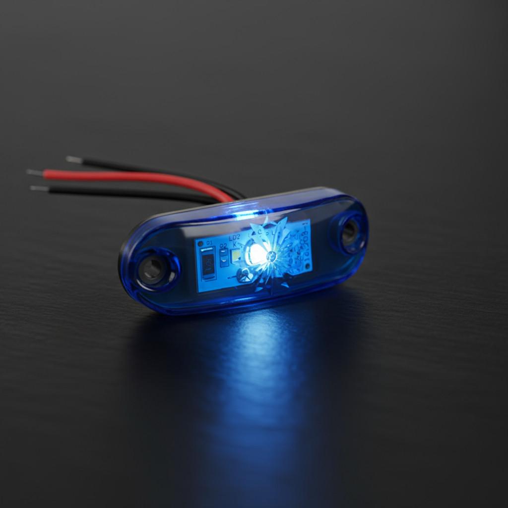 4 Sinaleiras Lanterna 12v24v LED Azul Carro Moto Caminhão Fio Positivo E Negativo