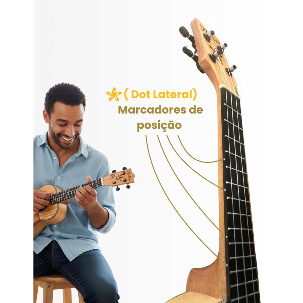 Ukulele Concert Acústico 23k Mahina Profissional Hoku Madeira Natural Linha Premium