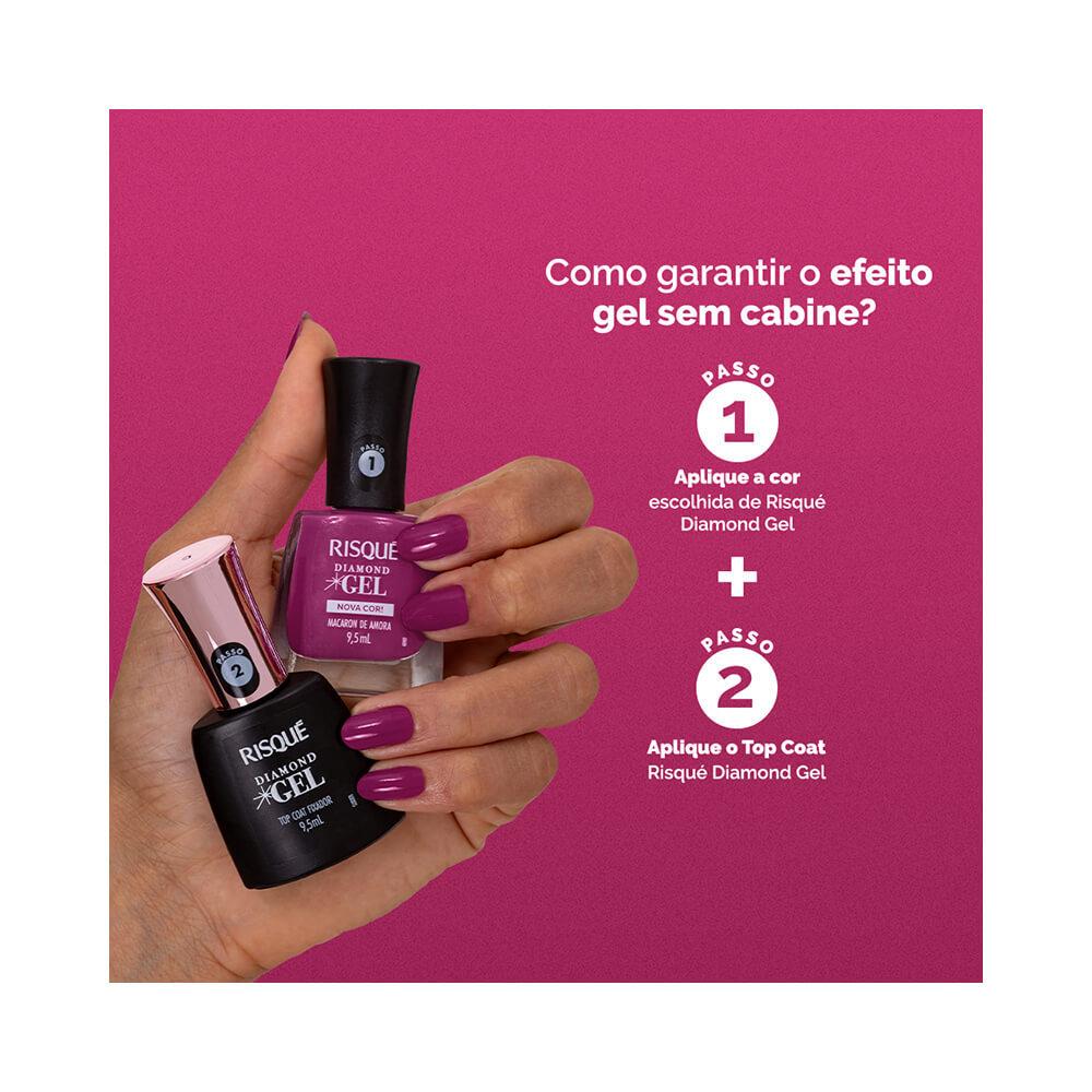Esmalte Risqué Diamond Gel Nova Cor Macaron De Amora