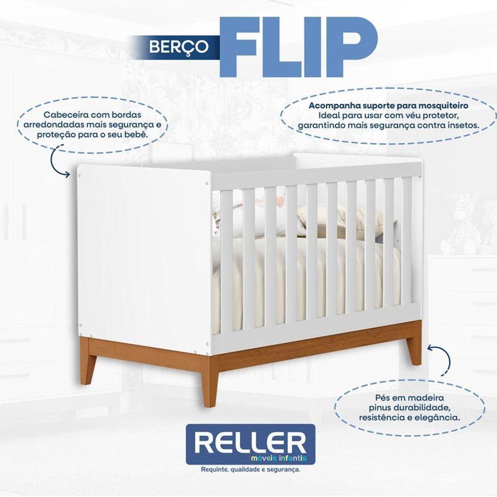 Berço Americano Flip Branco Acetinado - Reller