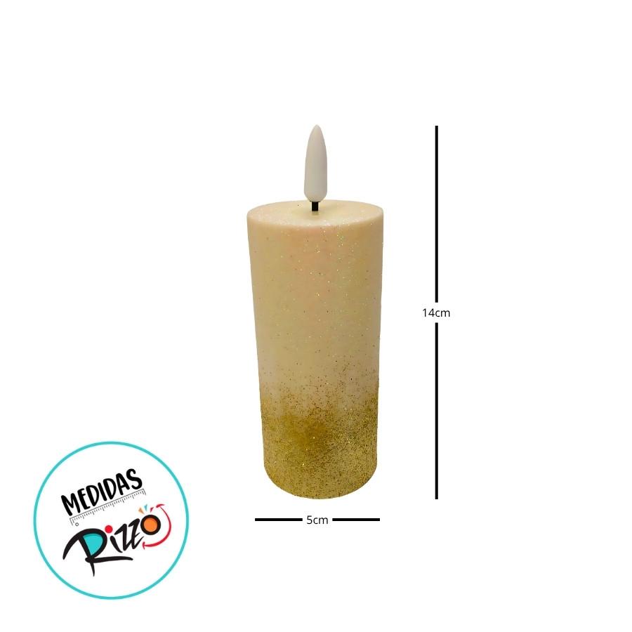 Vela De LED Com Glitter P - 5x14x5cm - 1 Unidade - Artlille - Rizzo
