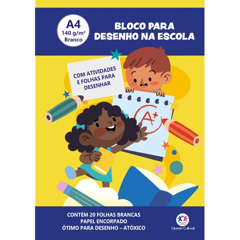Livro Bloco Para Desenho A4 140g - 20 Folhas Brancas