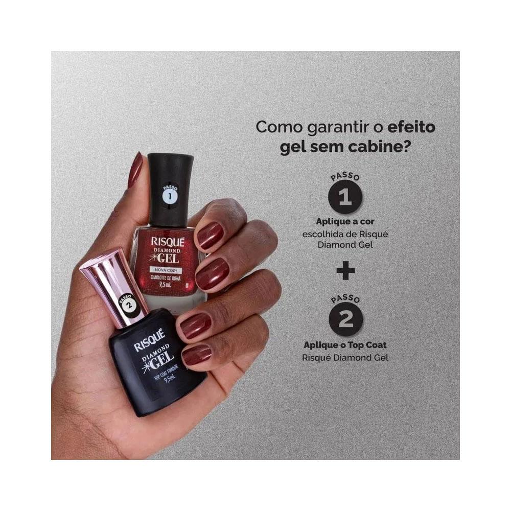 Esmalte Risqué Diamond Gel Charlotte De Romã