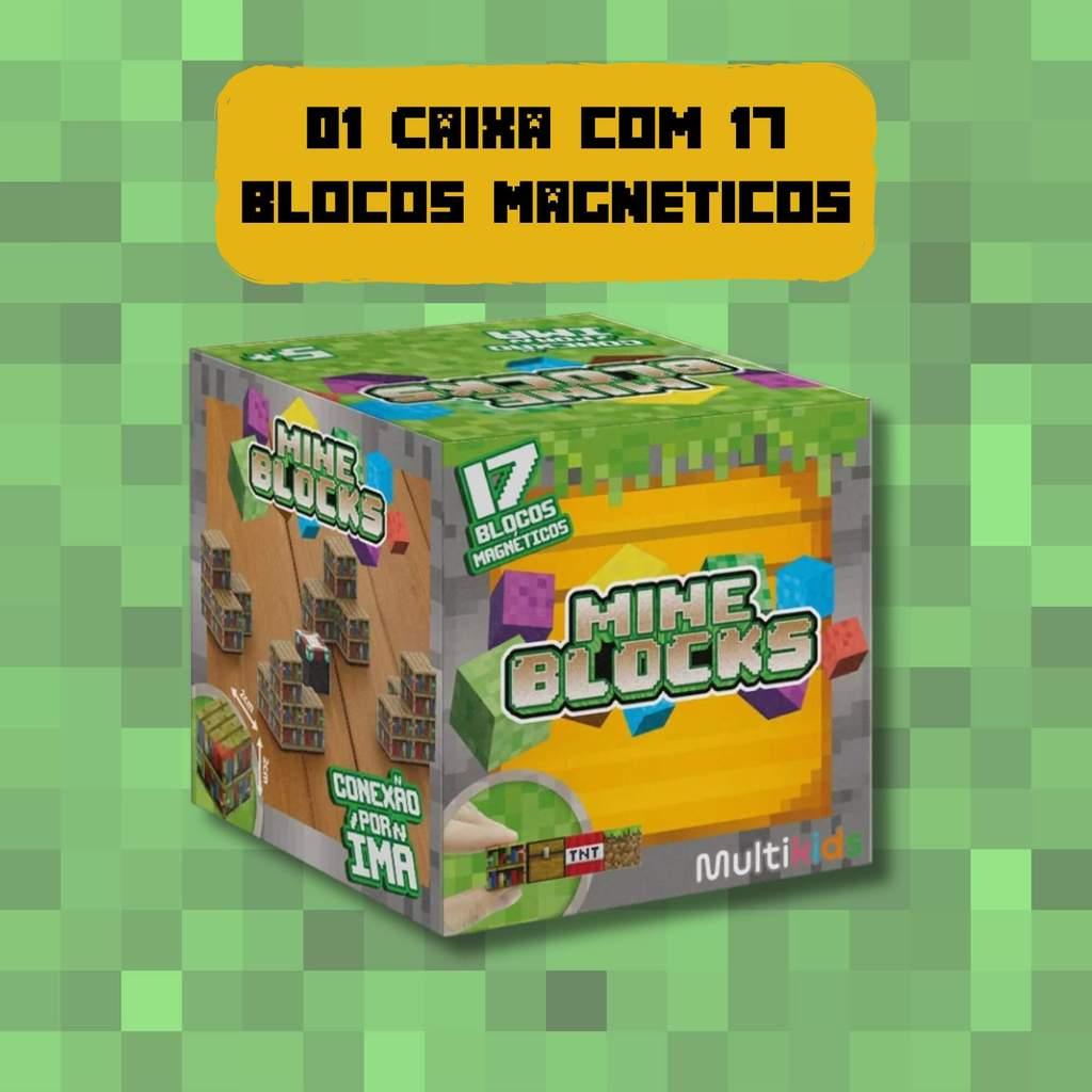 Blocos Magnéticos Mineblocks 17 Peças Modelo Sortido E Unitário Multikids Brinquedo De Montar