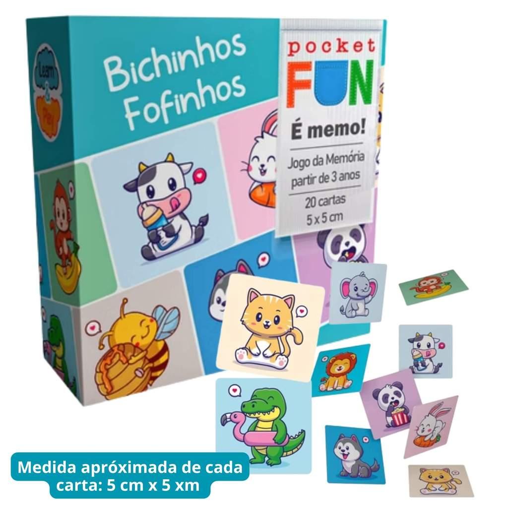 Jogo Pocket Fun Memória Bichinhos Fofinhos C/20 Cartas Cooper Fun