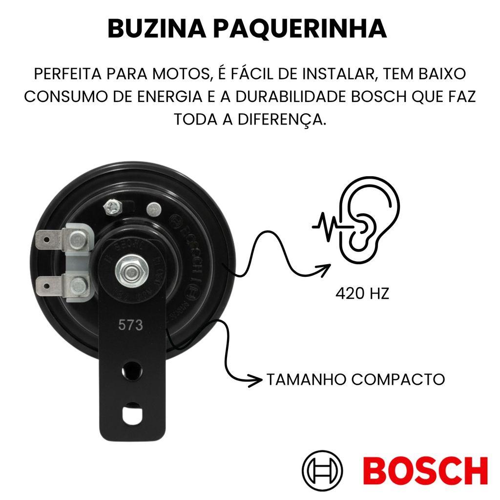 Buzina Moto Carro Unitária Bosch Mini Paquerinha PT10 12V 420hz