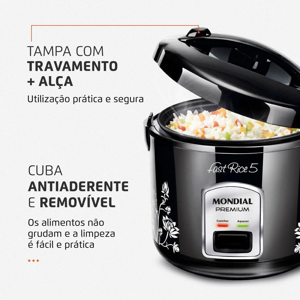 Panela Elétrica Mondial Fast Rice 5 Premium Npe-08-5x Panela Elétrica-127v-preto