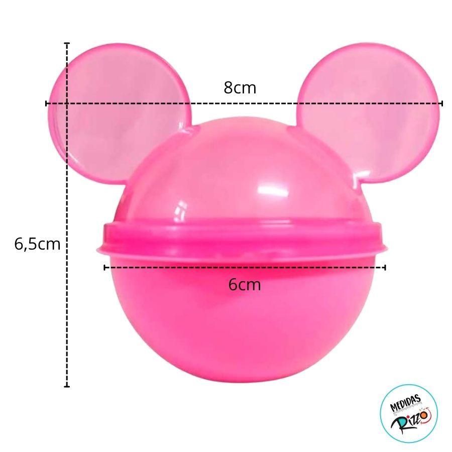 Mini Porta Mix Minnie Mouse Rosa - 50ml - 6 Unidades - Disney Original - Rizzo