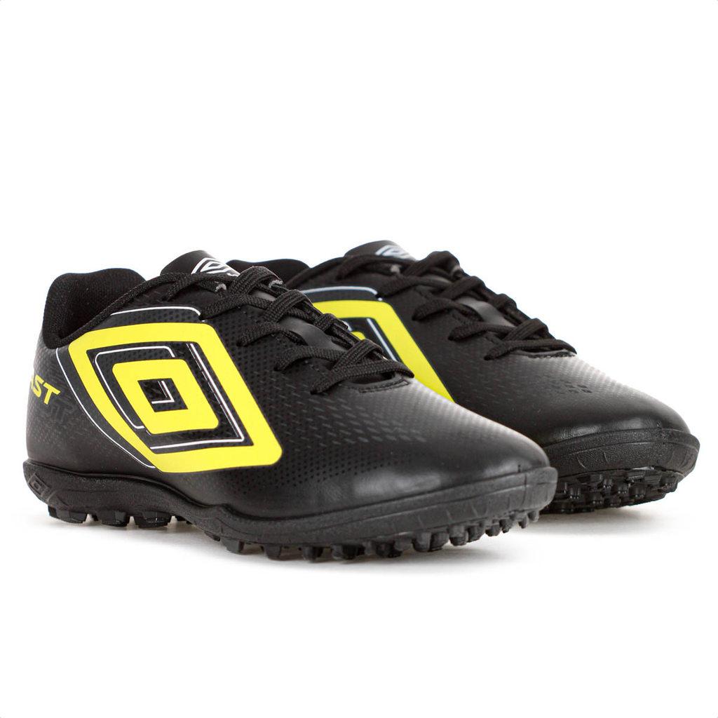 Chuteira Umbro Society Fast Ii Preto Branco E Amarelo - Masculino