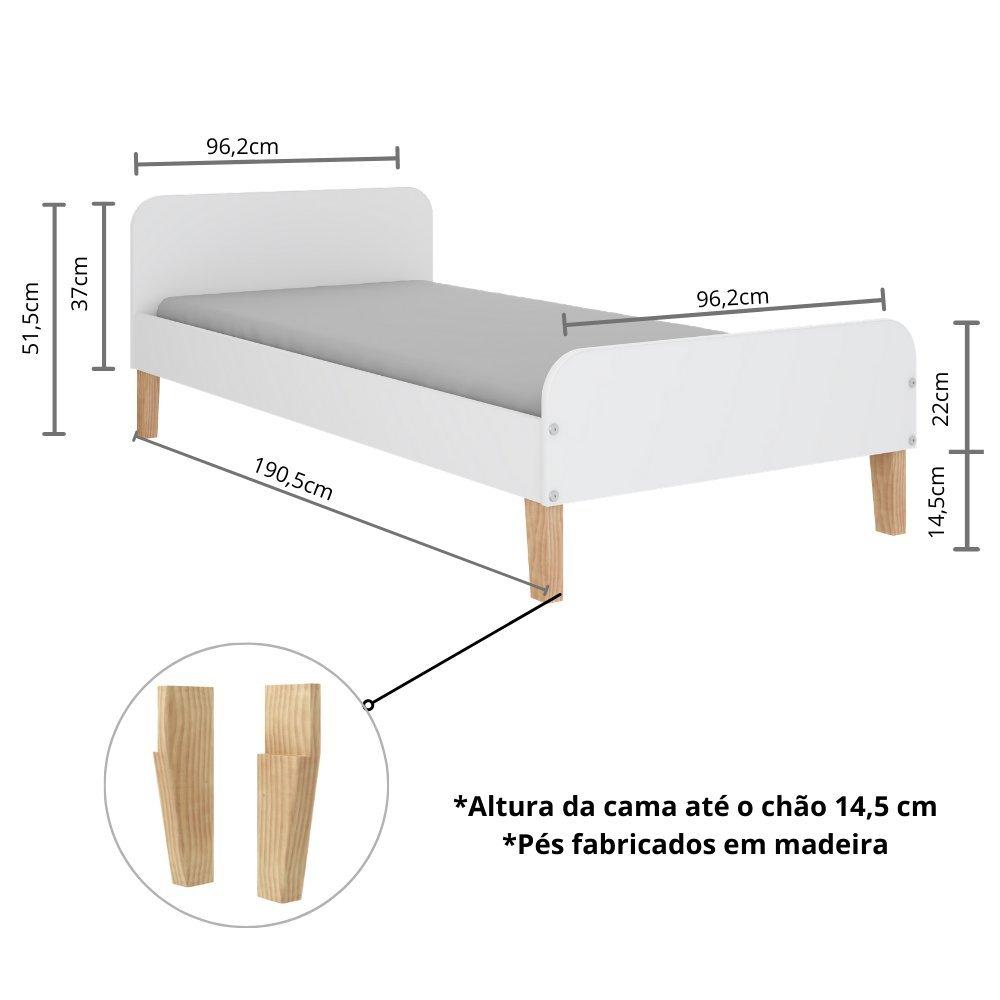 Cama Infantil Solteiro Montessori Branco