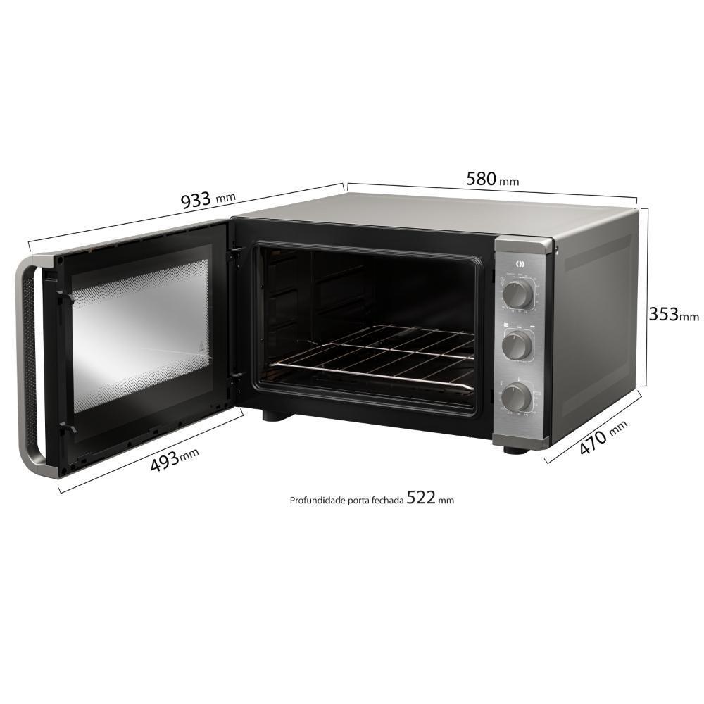 Forno Elétrico De Bancada Mueller 50L Com Grill Dourador 1800w Espelhado 220V - Mfb50k