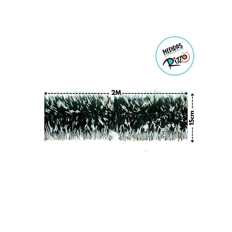 Festão Aramado Decorativo De Natal - Verde Escuro Nevado - 15cmx2m - 1 Unidade - Rizzo
