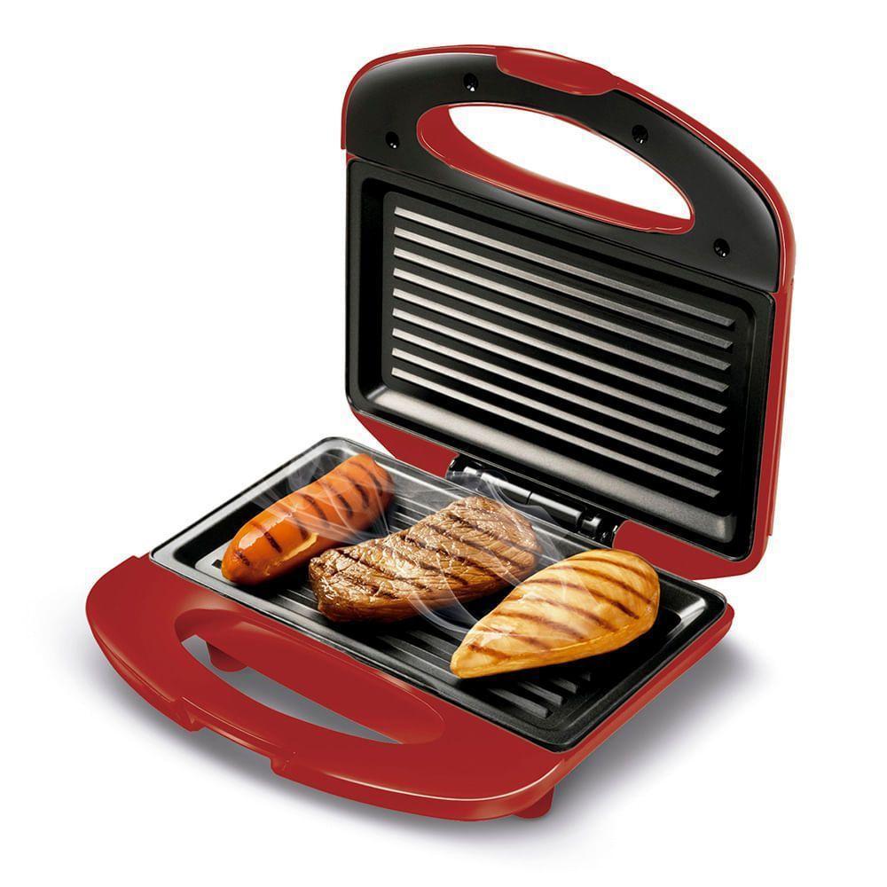Grill E Sanduicheira Mondial Inox Red S-19 Vermelho/inox 127V