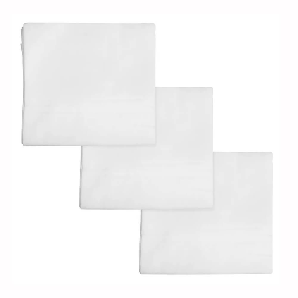 Kit Cueiro Bebê Liso Branco 03 Peças 100cm X 80cm Algodão