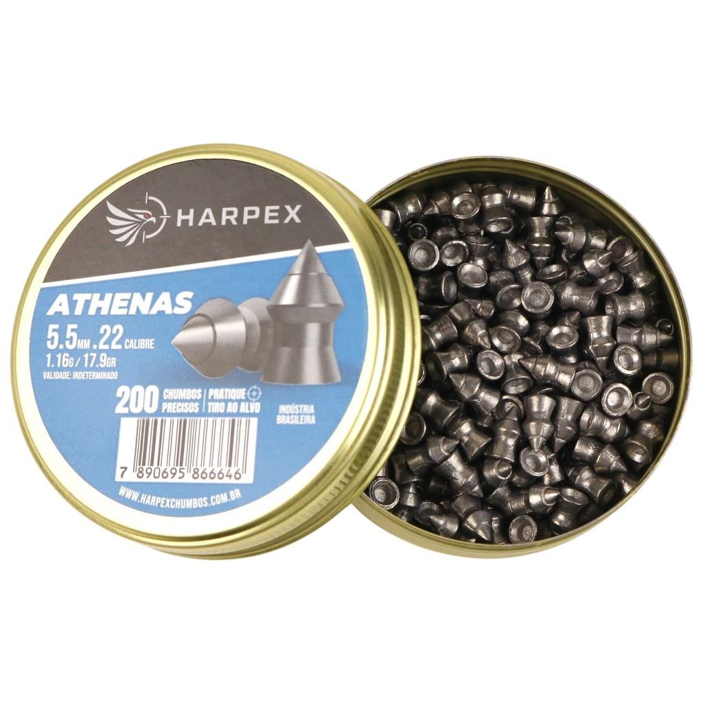 Chumbinho Harpex Athenas Precisão E Penetração 5.5mm (.22) - 200un