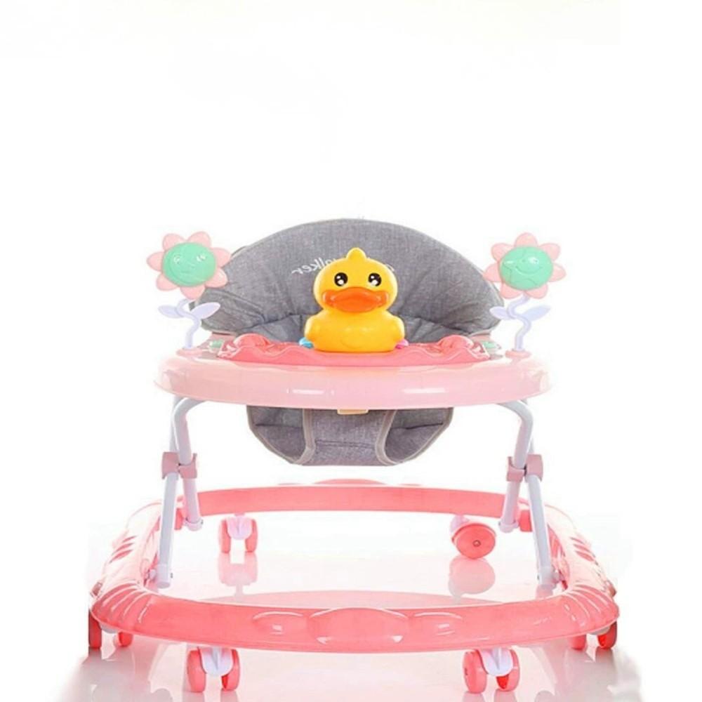 Andador Infantil Rosa Deend Com Patinho