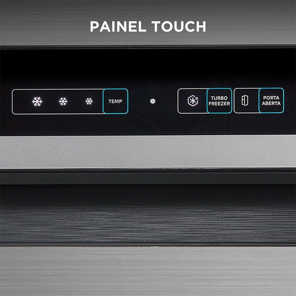 Geladeira Frost Free Duplex 394L Inverter Inox Midea Mdrt533evd461 110V