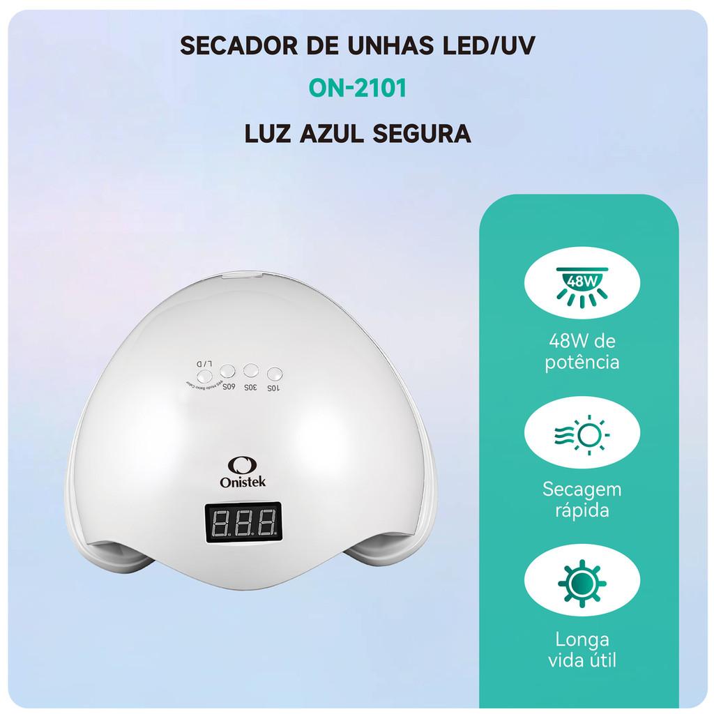 Secador De Unhas LED Uv 48W Portátil Bivolt Cura Rápida Para Esmalte Gel E Fortalecedor