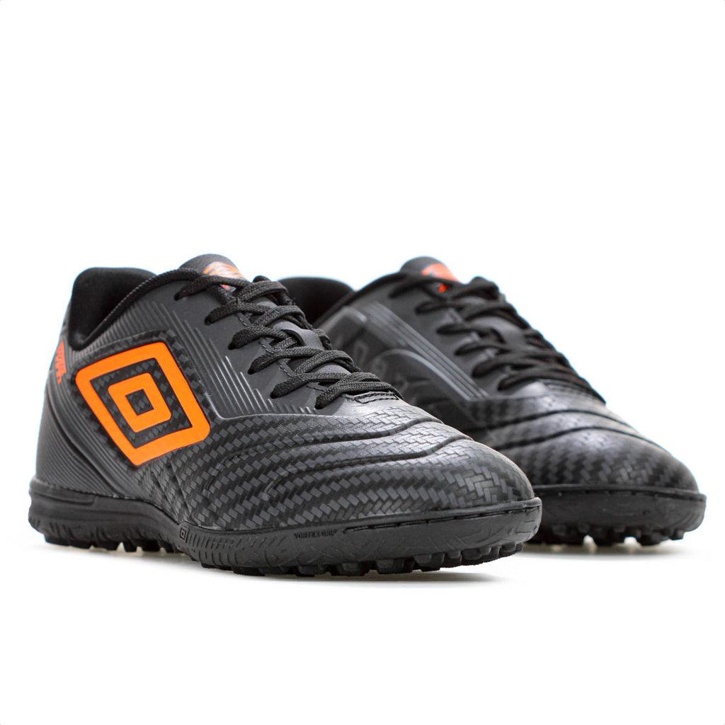Chuteira Umbro Society Attak Iii Preto Grafite E Laranja - Masculino