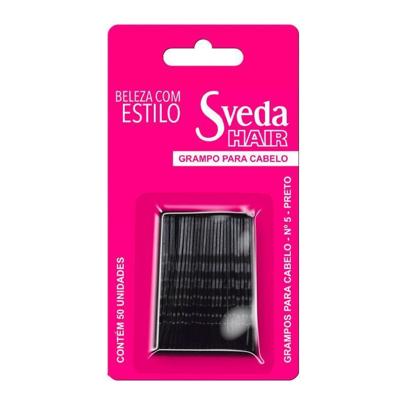 Grampo Para Cabelo Sveda Hair Nº 5 Preto 50 Unidades