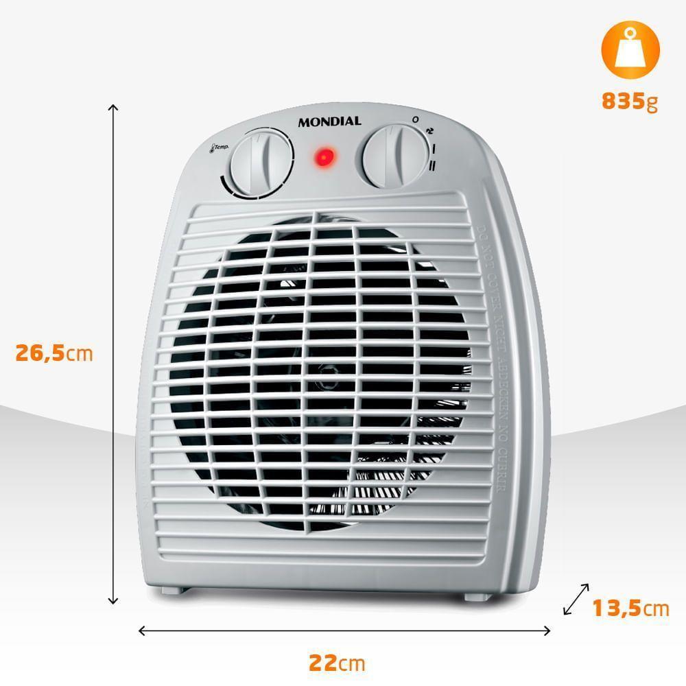 Aquecedor De Ar Mondial A-08 Aquecedor A Ar-220v-cinza