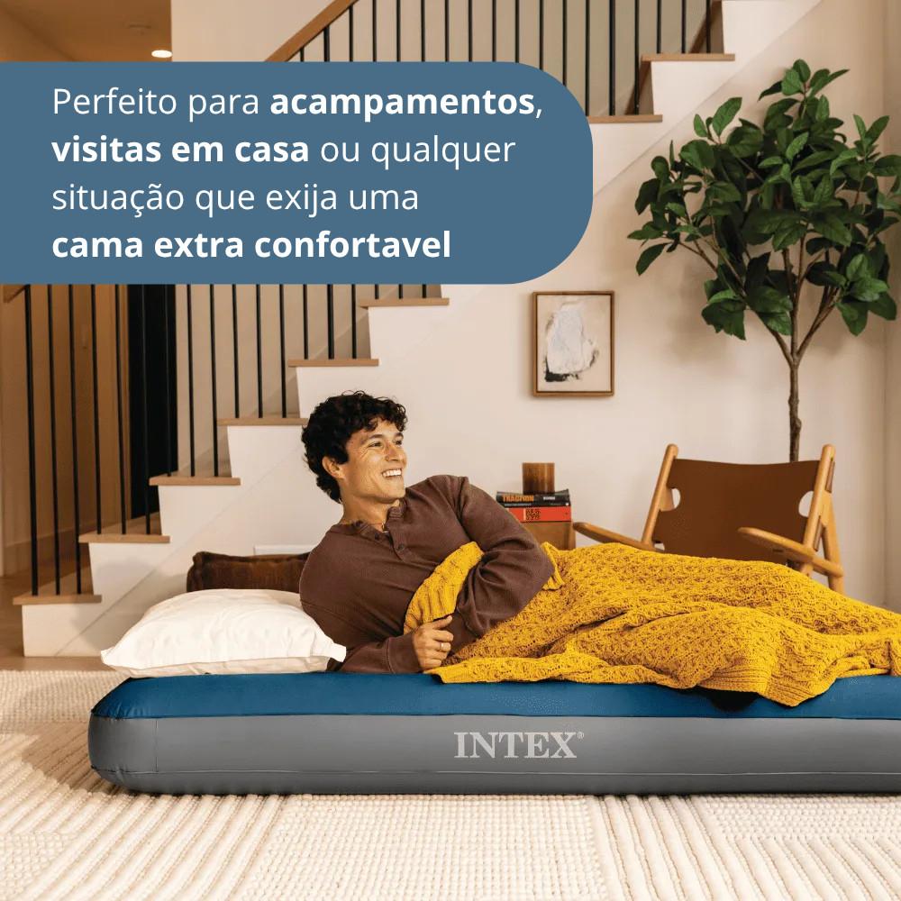 Colchão Inflável Casal Queen Intex Dura-beam Prestige Com Bomba USB Recarregável