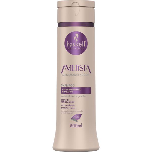 Shampoo Desamarelador Ametista 300ml Haskell Desamarelamento E Brilho Para Cabelos Loiros Ou Grisalhos