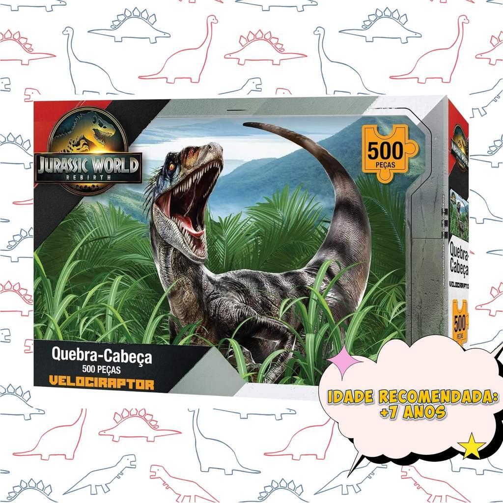 Quebra-cabeça 500 Peças Velociraptor Jurassic World Rebirth Mimo Toys