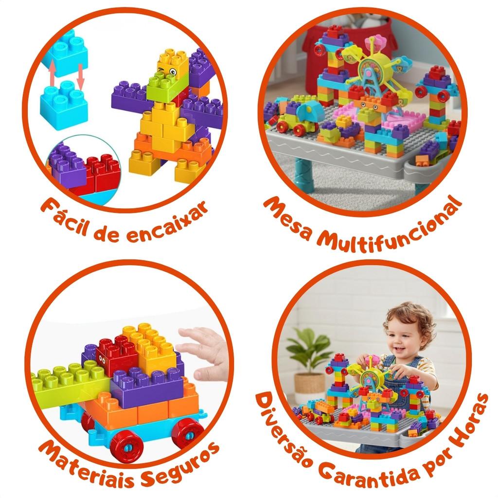 Mesa De Atividades Com Blocos De Montar Interativa Didática