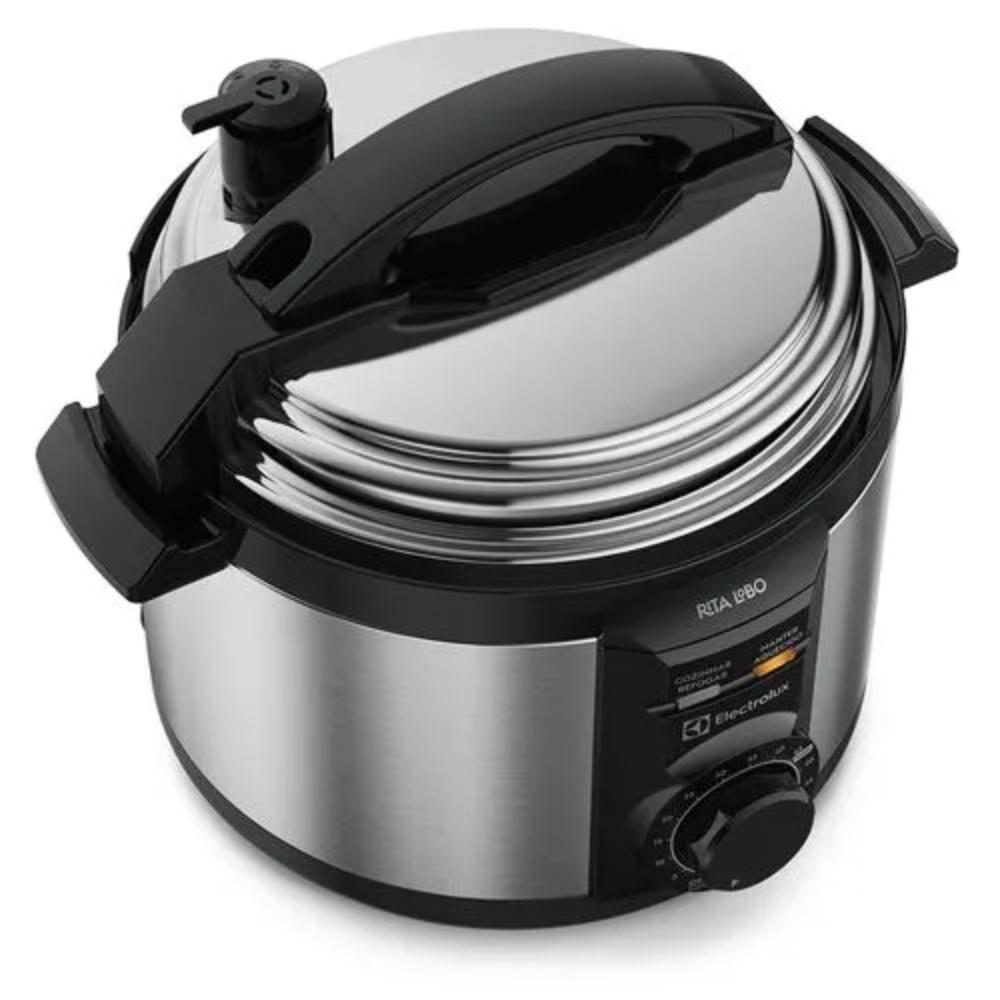 Panela De Pressão Elétrica Electrolux 3L Efficient Por Rita Lobo Pce15 Preta Com Inox