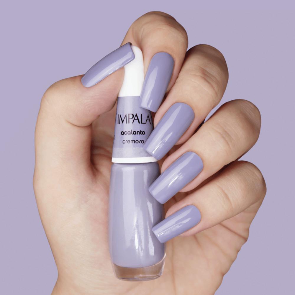 Kit 5 Esmaltes Impala Tons Pastéis Cremoso Verde Azul Rosa Lilás