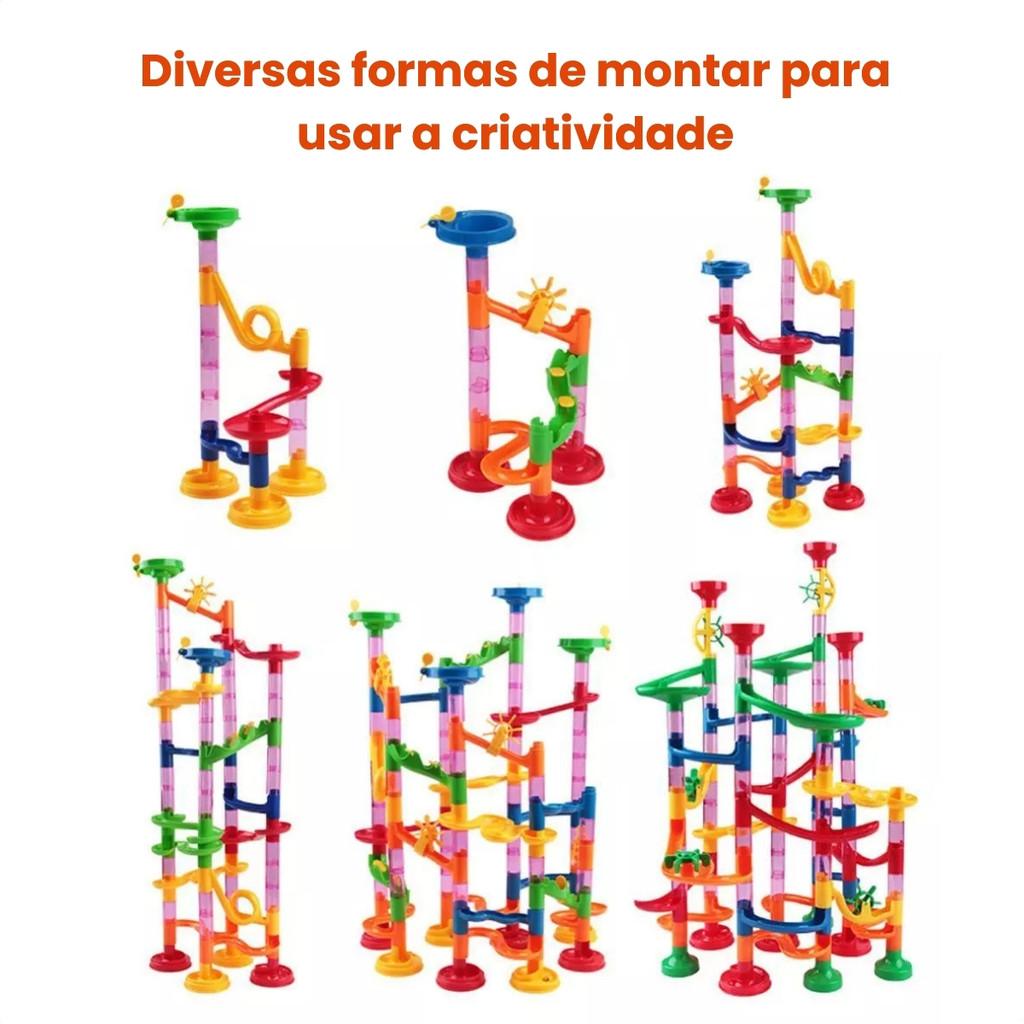 Brinquedo Educativo Pista De Montar Rola Bola Peças Para Construir Pista De Corrida