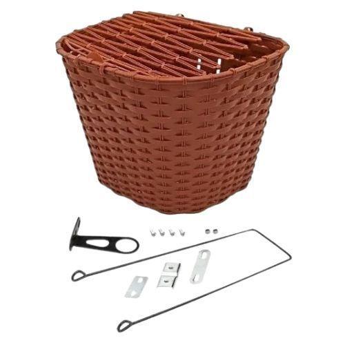Cesta Dianteira Para Bicicleta Em Plástico Estilo Vime Praticidade E Charme No Seu Pedal