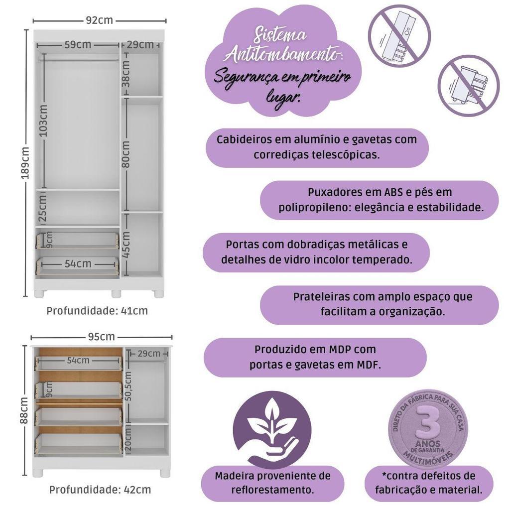 Quarto De Bebê Completo Com Berço Americano 3 Em 1 Fofura Multimóveis