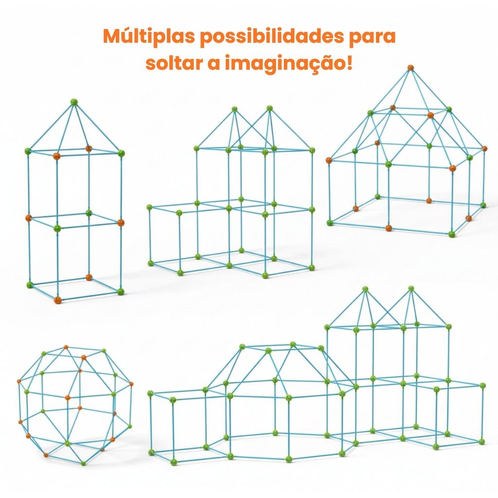 Kit Varetas Infantil Montagem De Cabaninha Tenda Casinha Multi Montagens Menino Menina