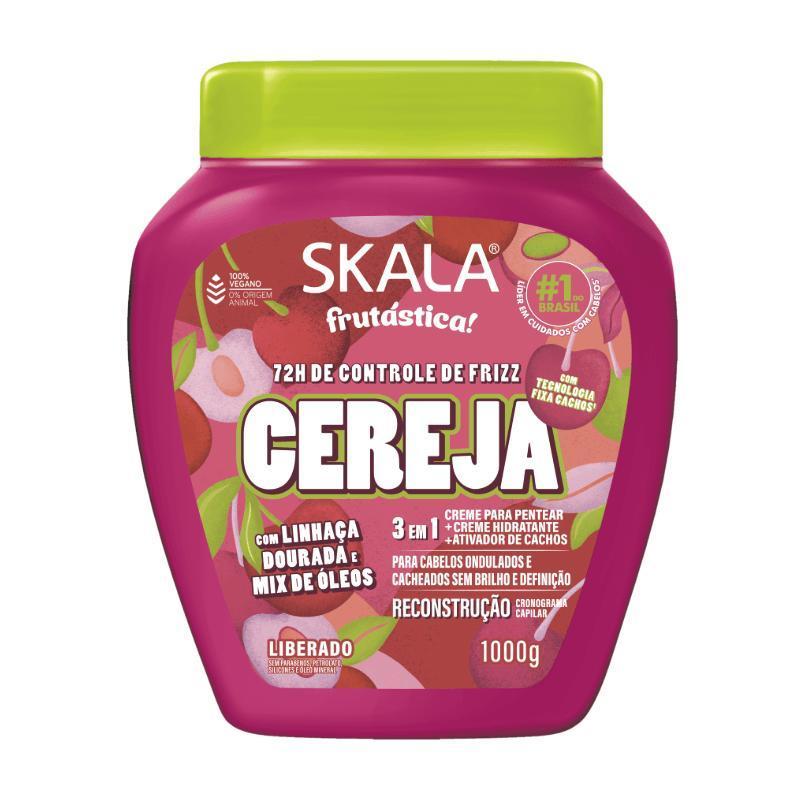 Creme Para Pentear + Creme Hidratante + Ativador De Cachos Skala Frutástica 72h De Controle De Frizz Cereja 1kg