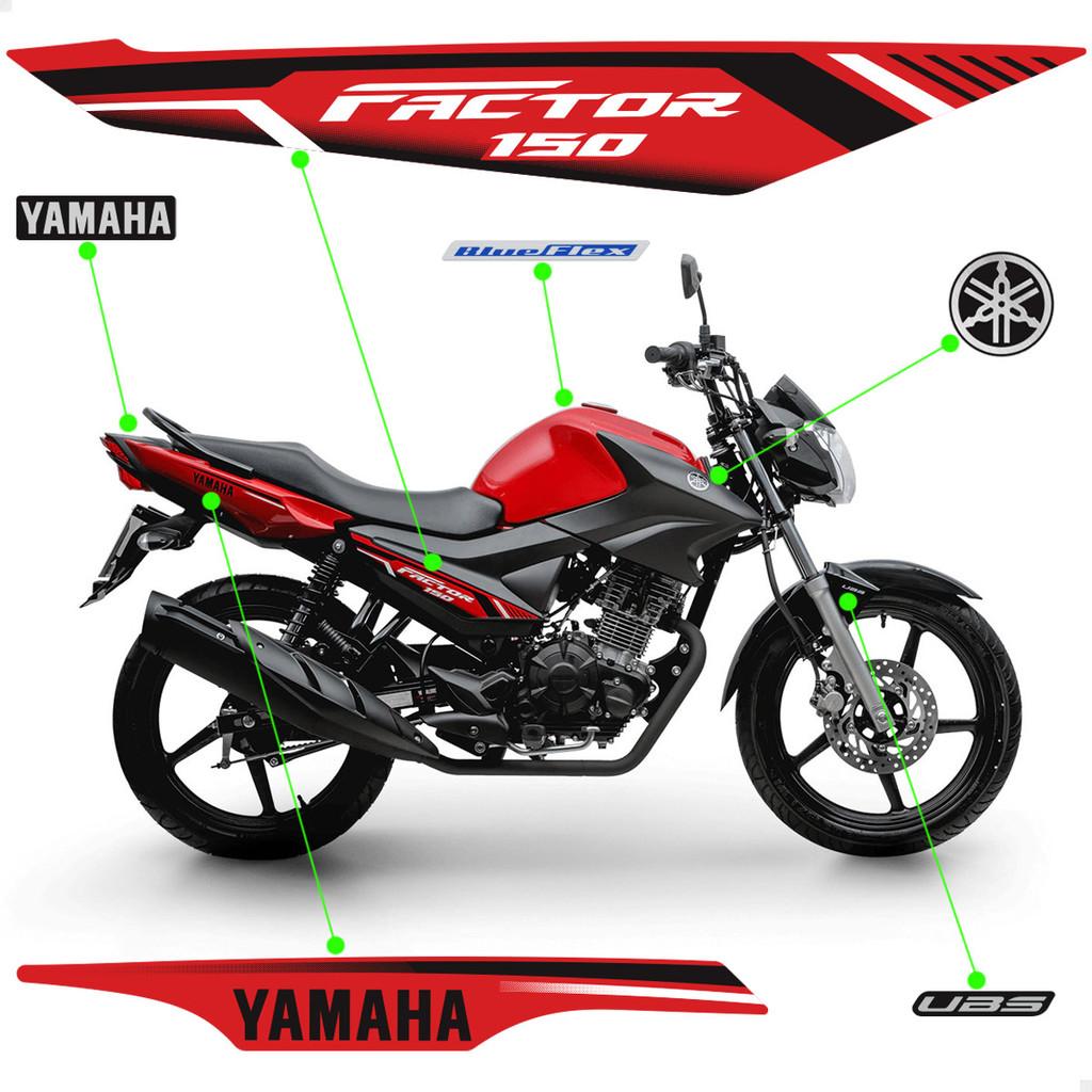 Adesivos Para Yamaha Factor 150 Flex 2022 Ed Moto Vermelha