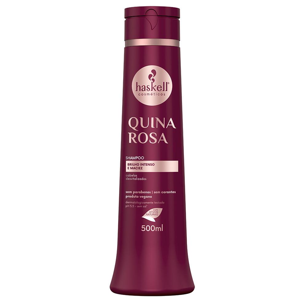 Shampoo Quina Rosa 500ml Haskell Revitalização Suave Para Cabelos Opacos E Sem Vida