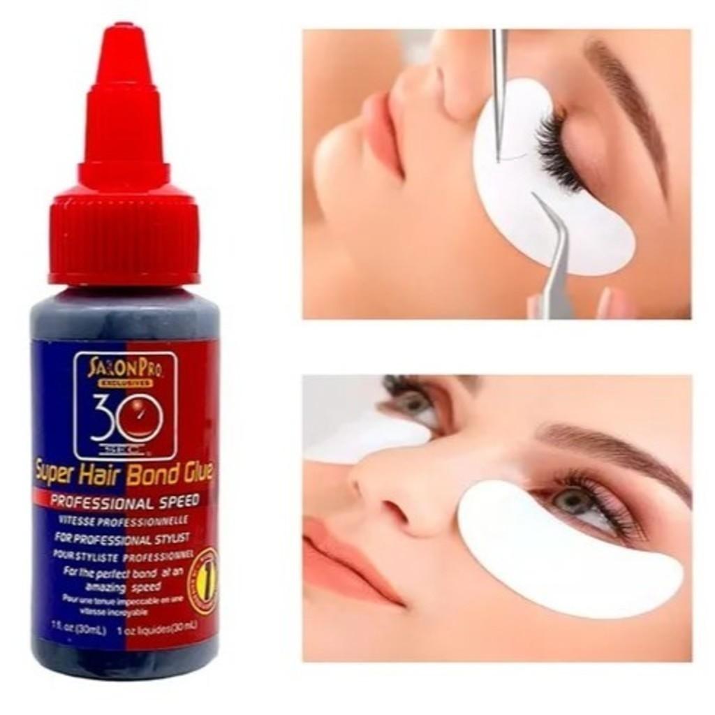 Newshow Super Cola 30ml Salon PRO + Pinça Vetus + Caixa Com Cílios Postiços 6D Mink 30P - Tufos Sem Nó